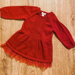 CAT AND JACK Red cable knit sweater dress